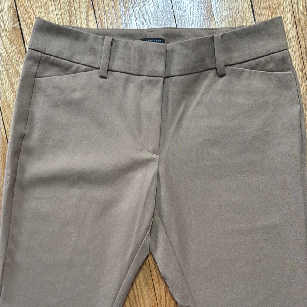Ann Taylor Stylish Tan Dress Pants Petite Size 2P